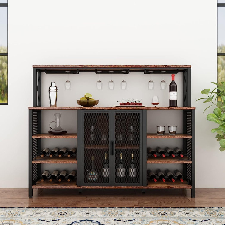 Rustic home bar online cabinet